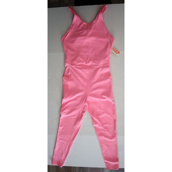 Free People Movement OB1905408 Women's Sz Small Hot Pink One Piece Jumpsuit - Picture 10 of 11